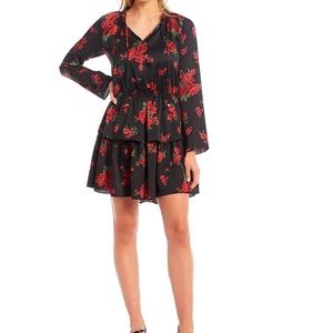 Floral print long sleeve ruffle dress by Julie Brown NWT